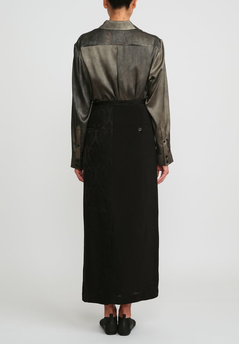 Uma Wang Jacquard Panel Gino Skirt in Black	