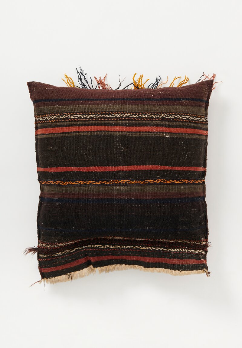 Antique Balouch Bagface Pillow in Brown & Red	