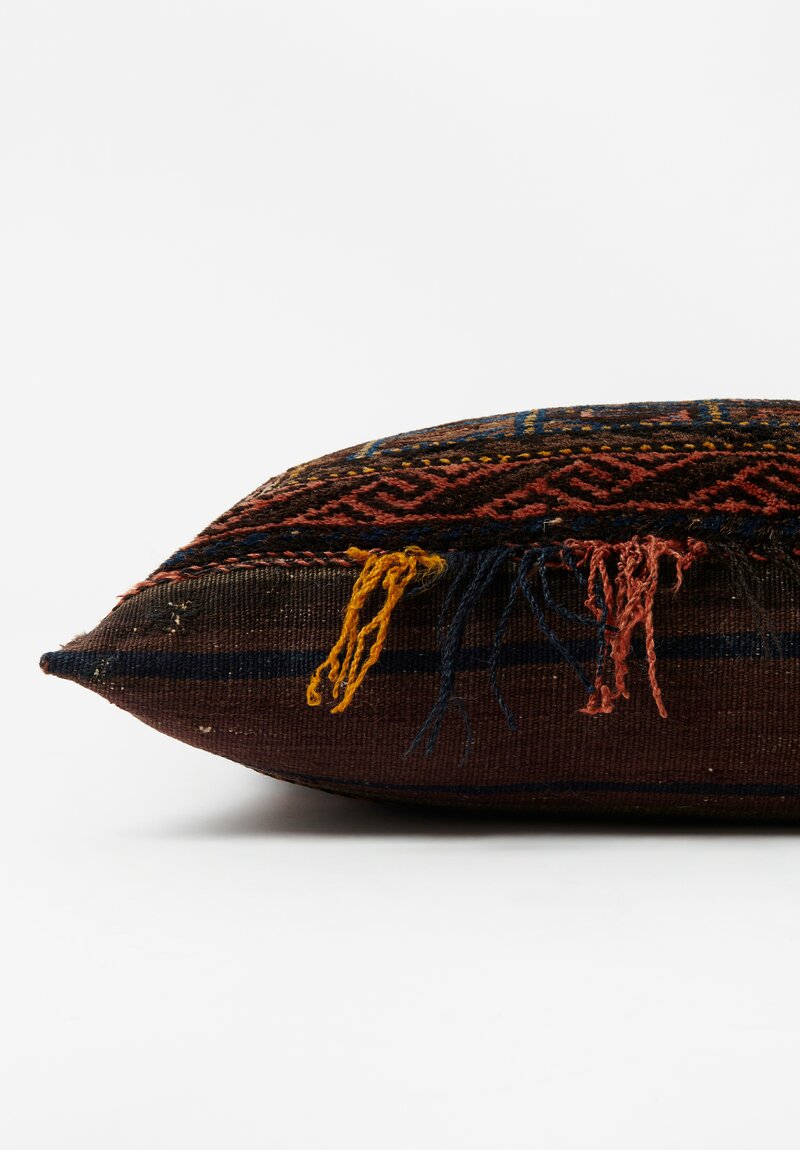 Antique Balouch Bagface Pillow in Brown & Red	