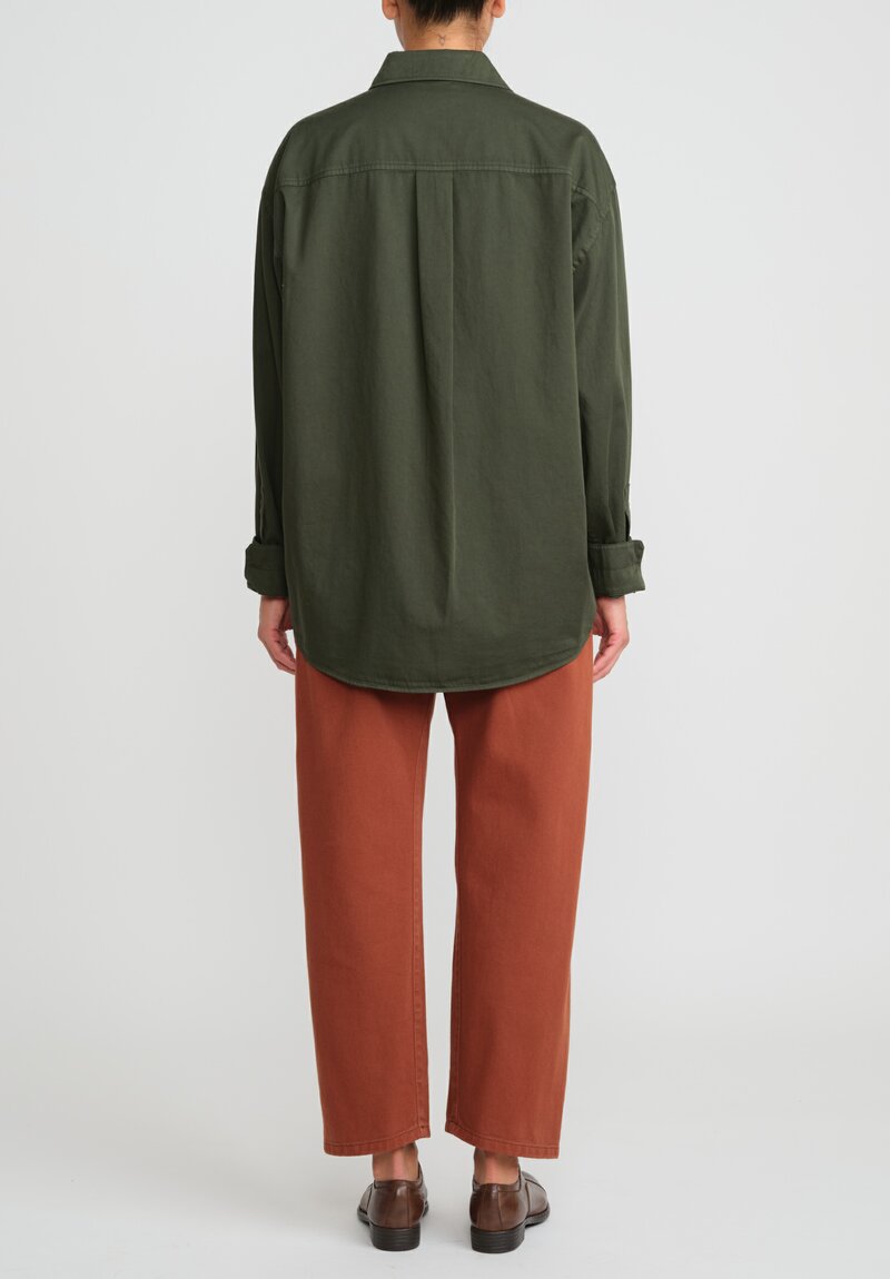 Lemaire Cotton Relaxed Shirt in Hunter Green