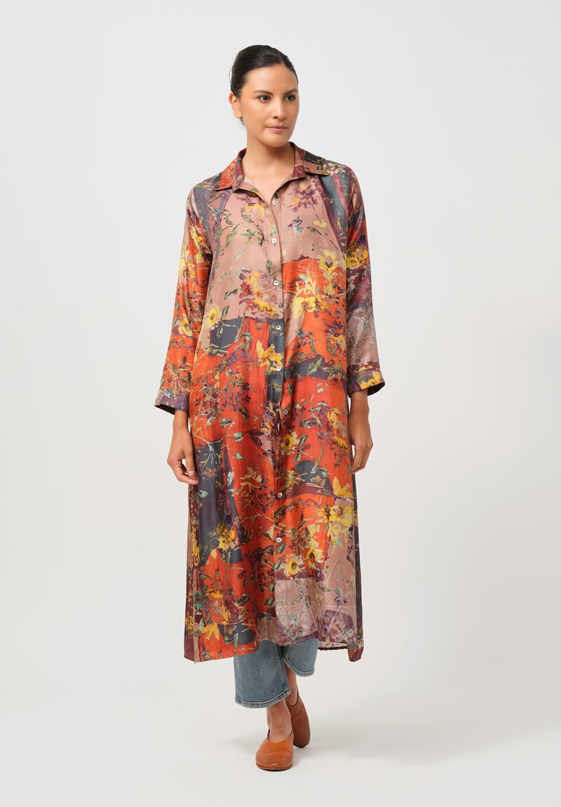 Bokja Silk Twill Petitcoat Z Dress in Orange, Blue & Yellow	