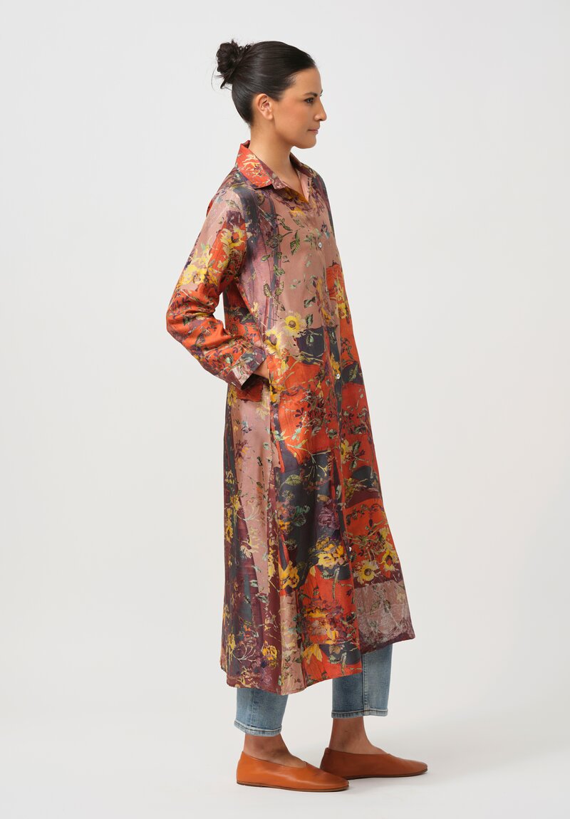 Bokja Silk Twill Petitcoat Z Dress in Orange, Blue & Yellow	