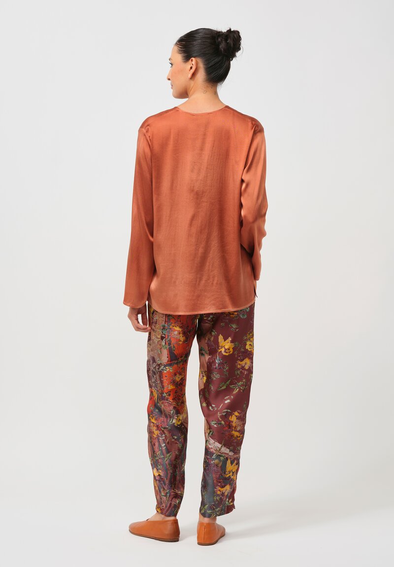 Bokja Silk Twill Petitcoat Print Toto Pants in Orange, Purple & Multi	