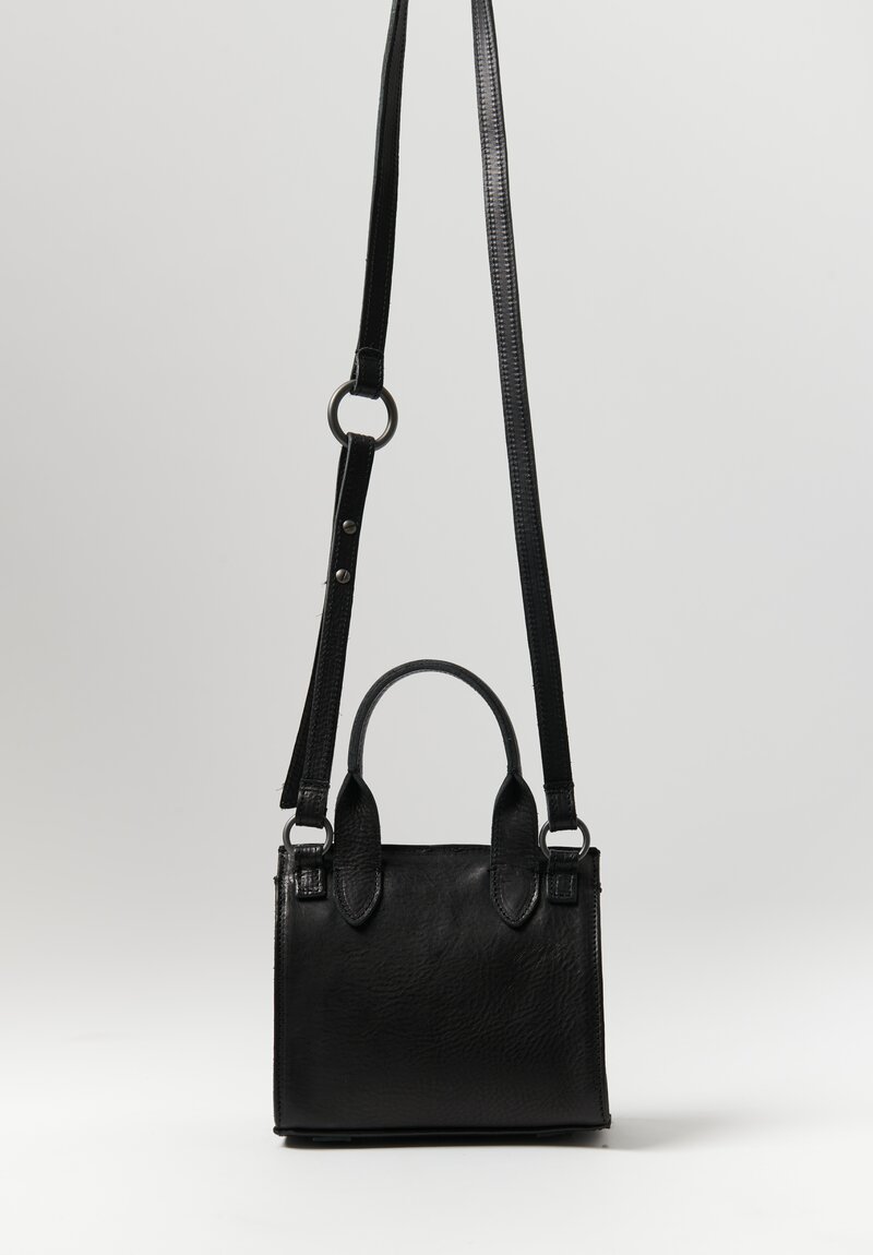 Corîu Leather Mini Bitta Crossbody Bag in Black	