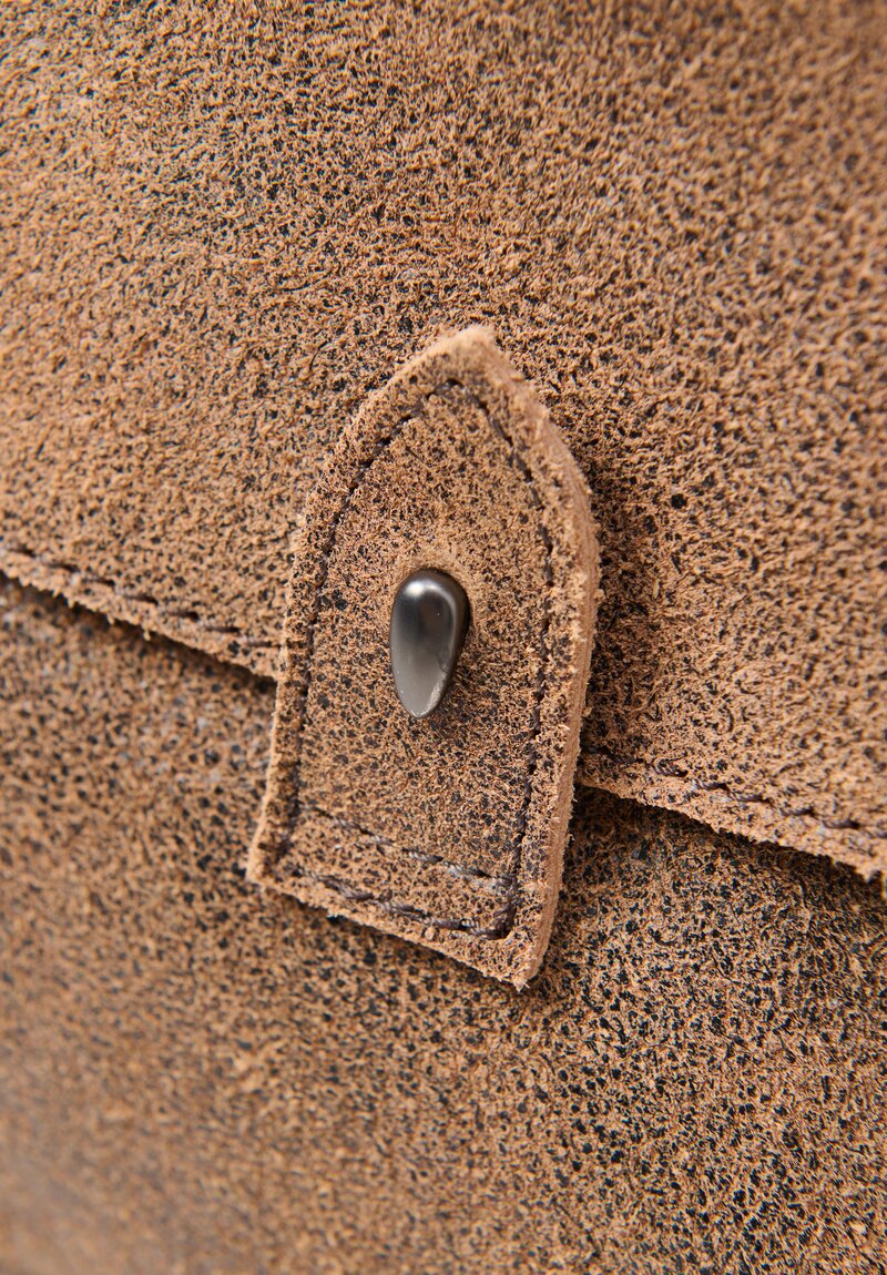 Corîu Laminato Leather Mini Bitta Crossbody Bag in Black & Brown	