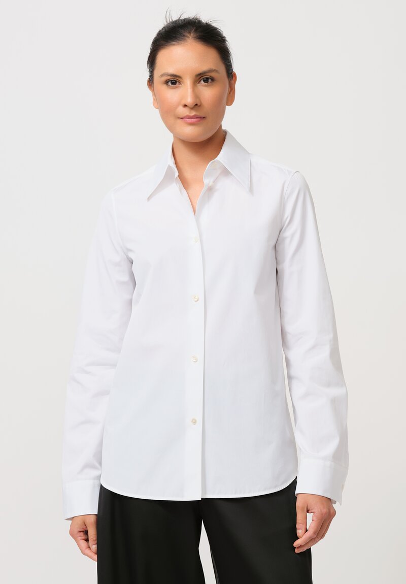 Jil Sander Organic Cotton Poplin W Shirt in Optic White	