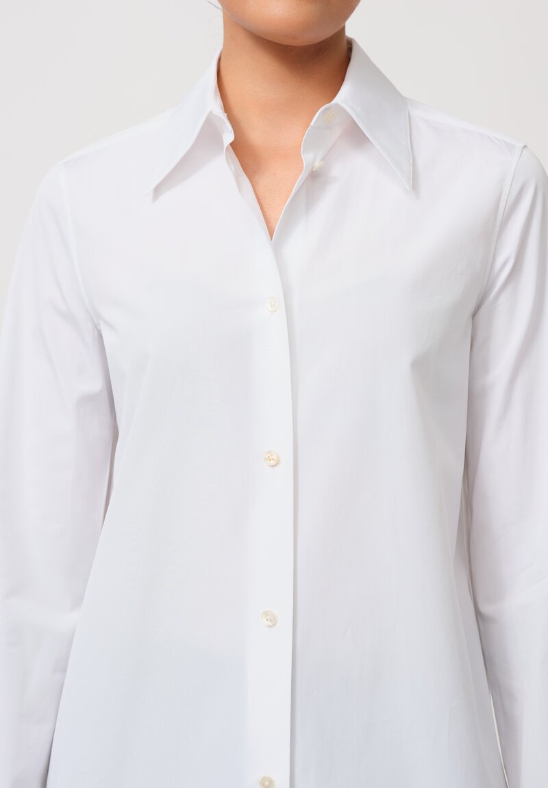 Jil Sander Organic Cotton Poplin W Shirt in Optic White	