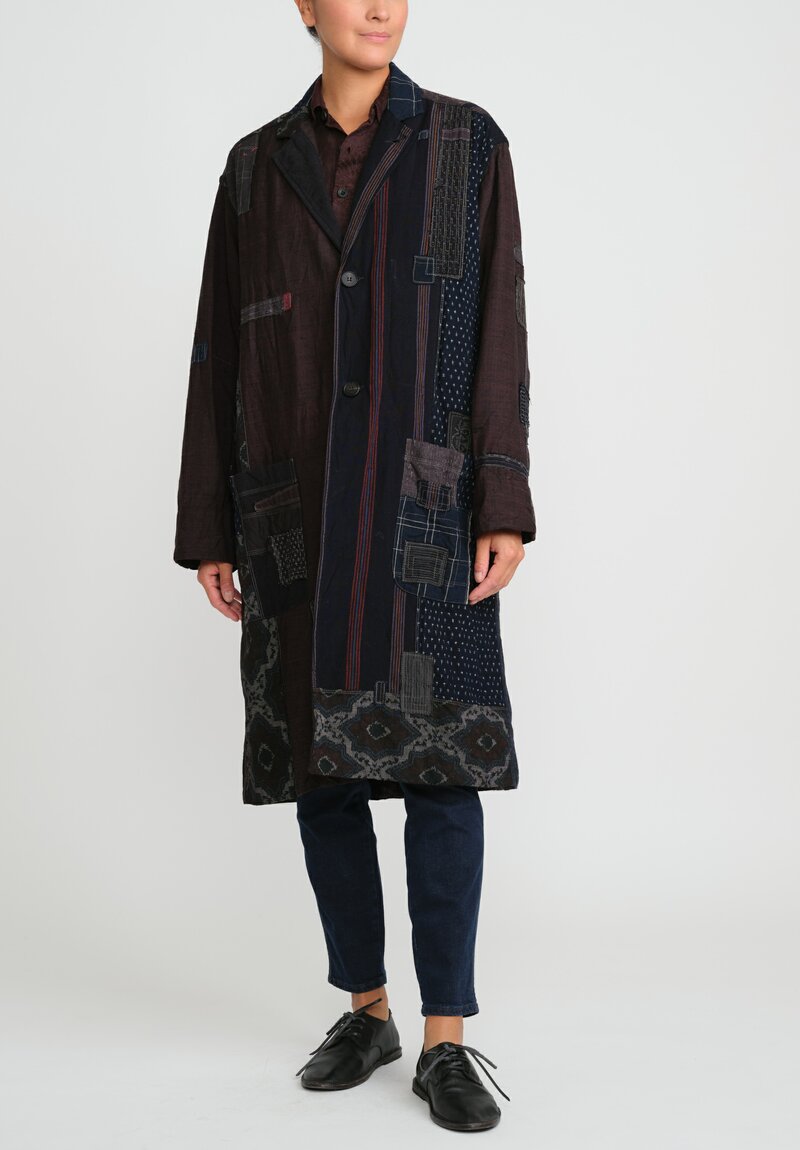 Handmade Antique Kimono Patchwork Coat	