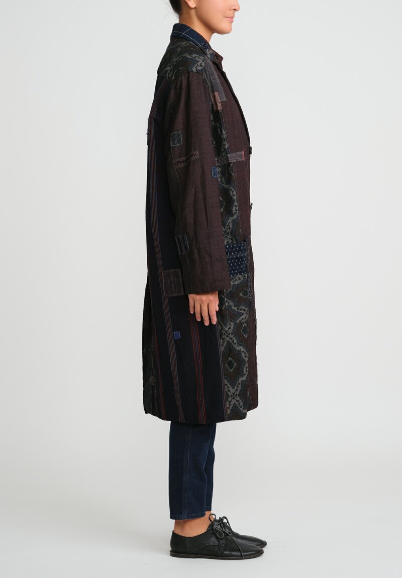 Handmade Antique Kimono Patchwork Coat	