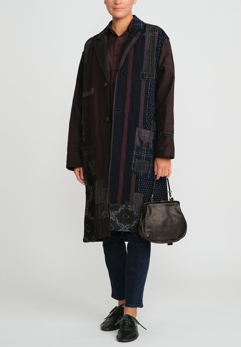 Handmade Antique Kimono Patchwork Coat	