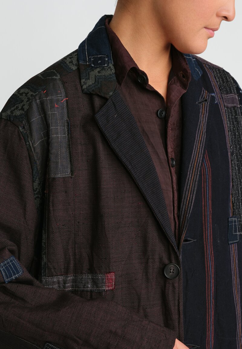 Handmade Antique Kimono Patchwork Coat	