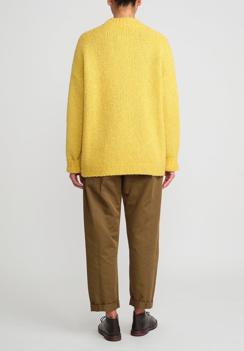 Toogood Baby Alpaca Plasterer Sweater in Sulphur Yellow	