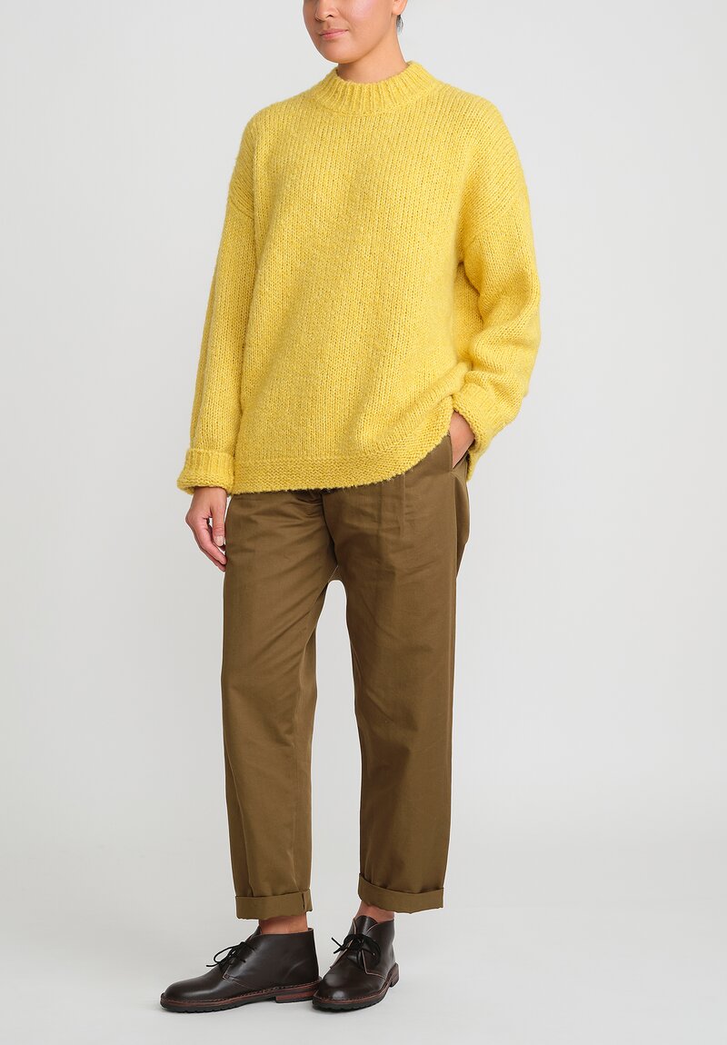 Toogood Baby Alpaca Plasterer Sweater in Sulphur Yellow	