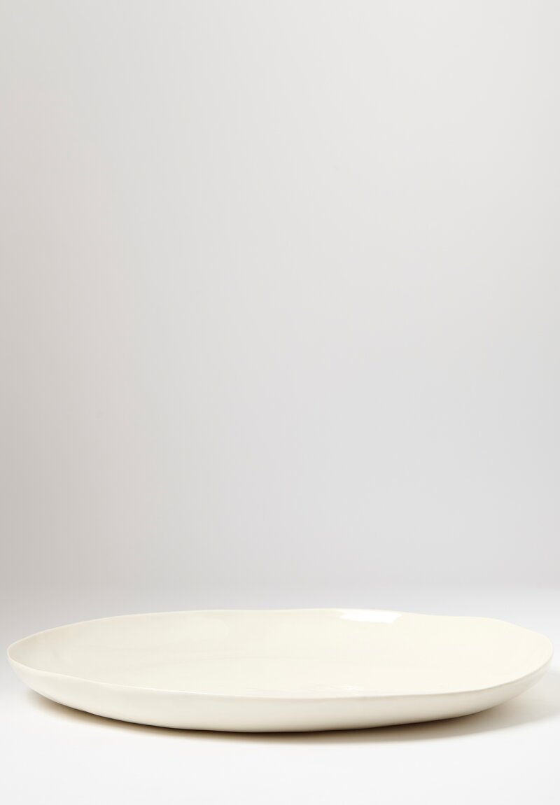 Bertozzi Handmade Solid Interior XLarge Serving Platter in Bianca White	