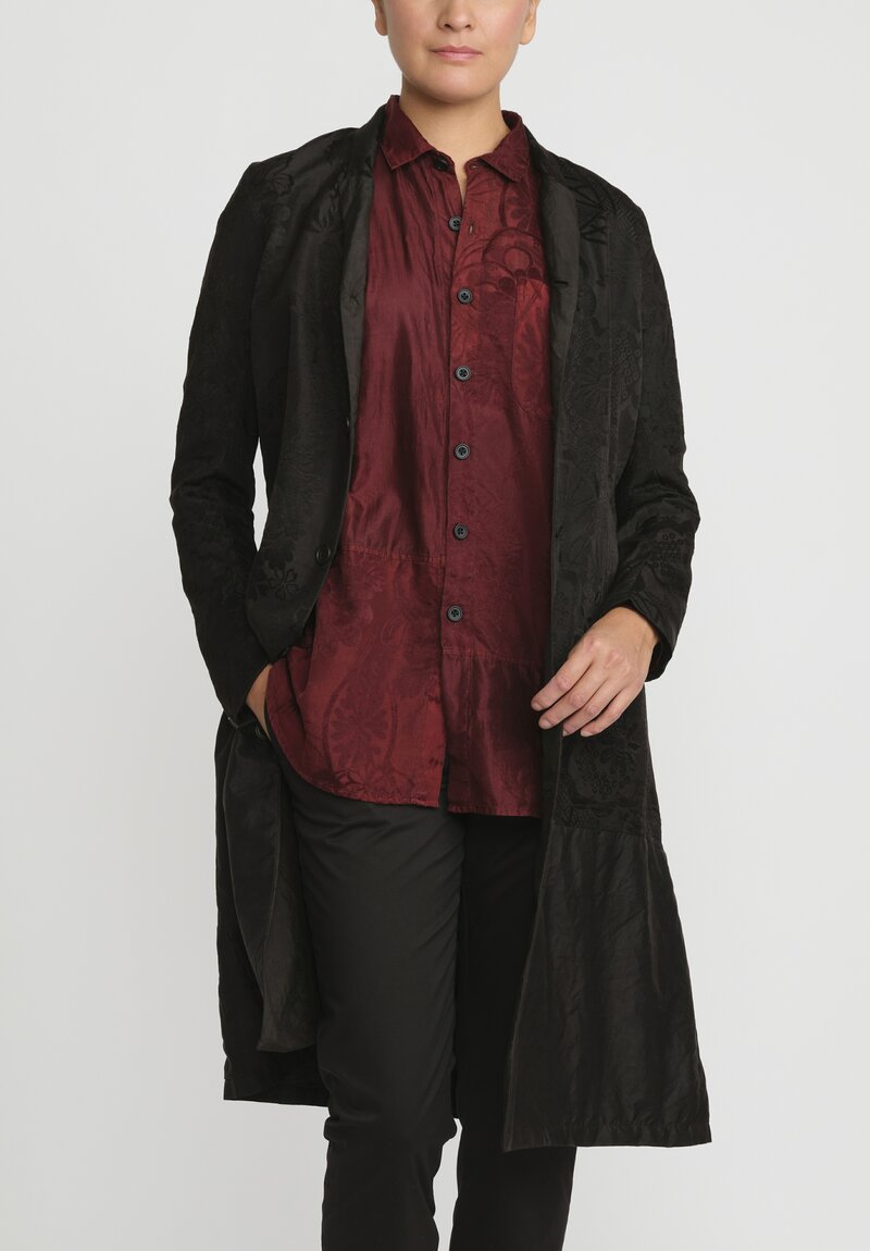 Christian Peau Vintage Silk Jacquard Long Coat	