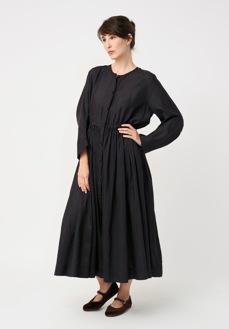 Christian Peau Silk Flare Dress in Black