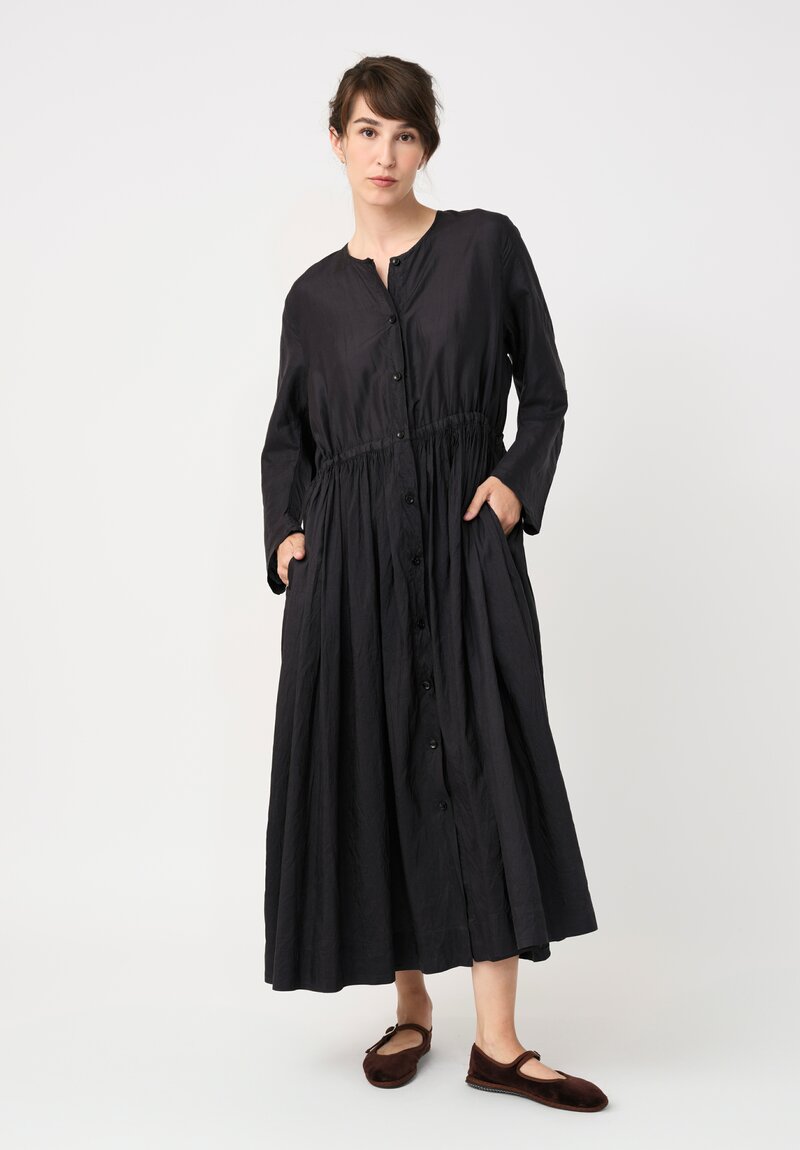 Christian Peau Silk Flare Dress in Black