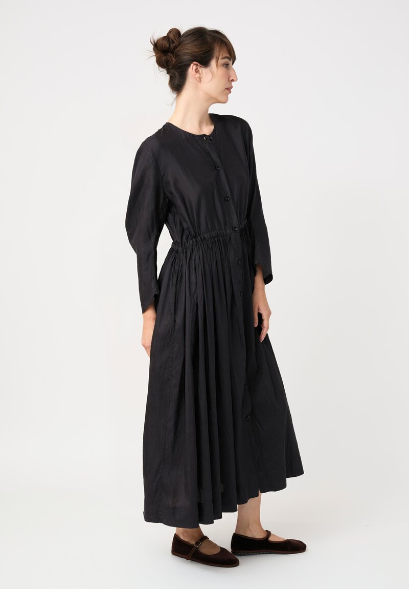 Christian Peau Silk Flare Dress in Black