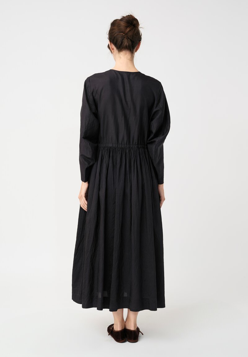 Christian Peau Silk Flare Dress in Black