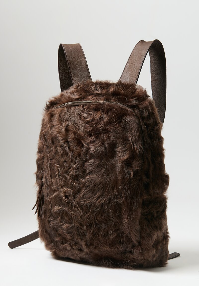 Christian Peau Recycled Fur Backpack Brown Mink	