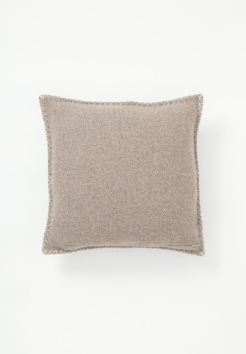 Alonpi Cashmere Blanket Stitch Square Pillow Brown White