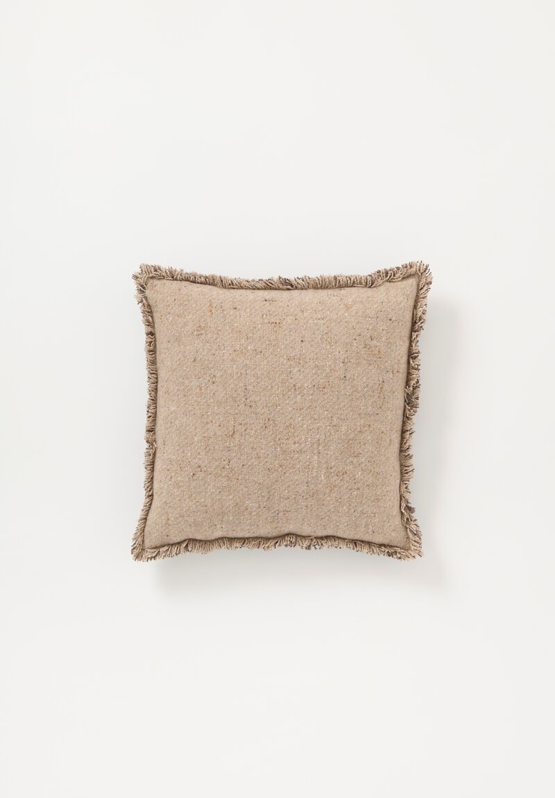 Alonpi Tweed & Cashmere Double-Sided Fringed Pillow Sand, Brown	