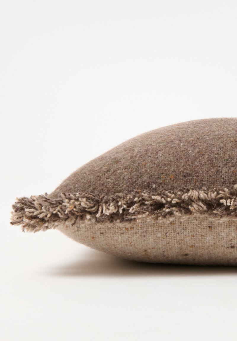 Alonpi Tweed & Cashmere Double-Sided Fringed Pillow Sand, Brown	
