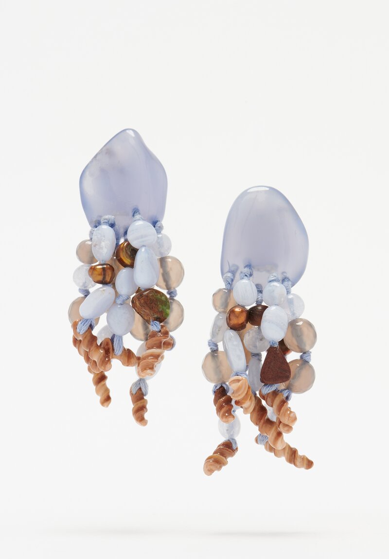 Monies UNIQUE Agate, Shell & Chalcedony Earrings