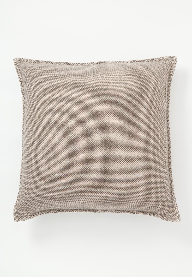 Alonpi Cashmere Blanket Stitch Large Square Pillow Brown White