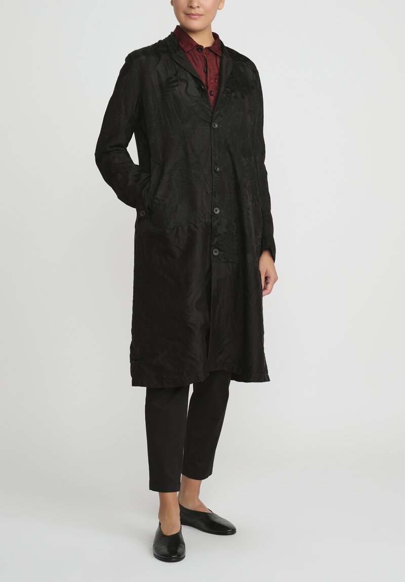 Christian Peau Vintage Silk Jacquard Long Coat	