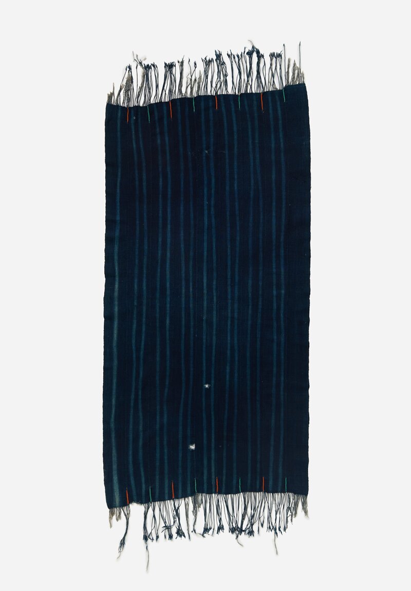 Shobhan Porter Vintage Cotton Indigo Dyed Textile in Stripe Print