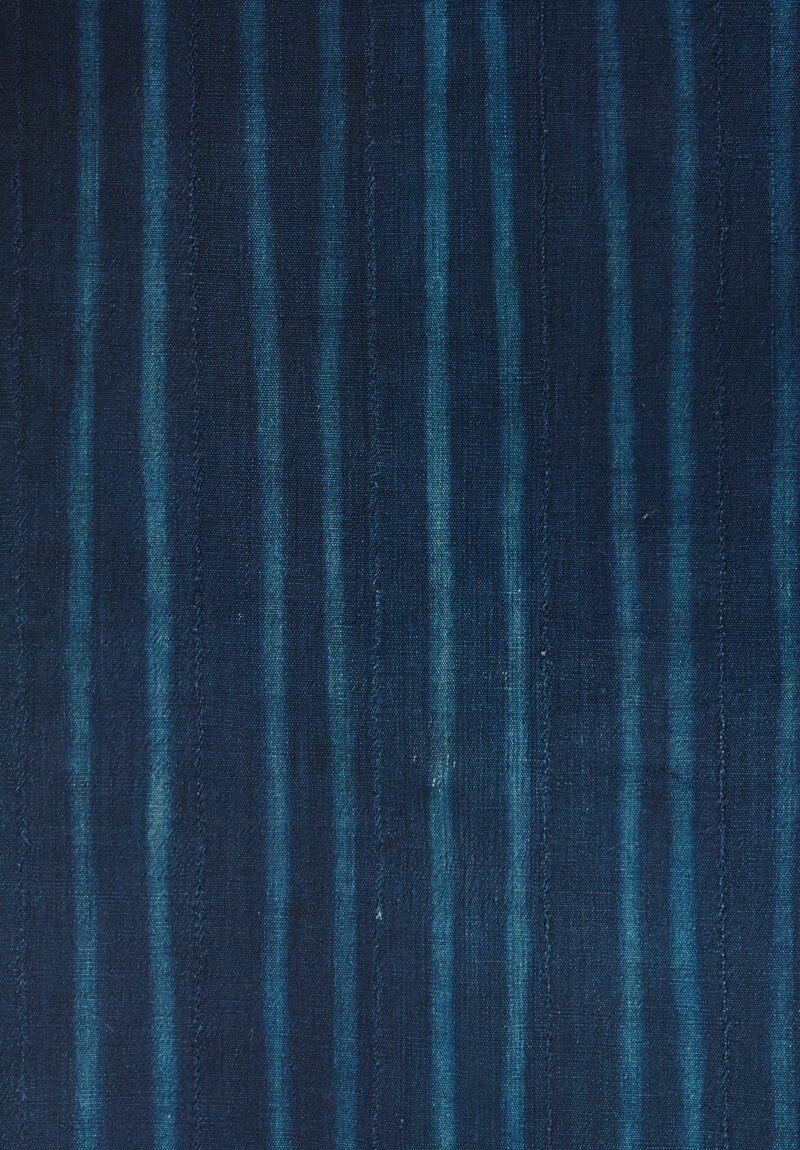 Shobhan Porter Vintage Cotton Indigo Dyed Textile in Stripe Print