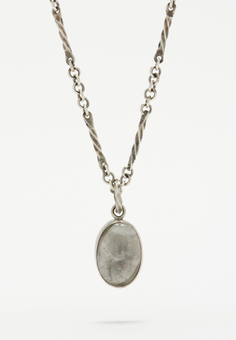 Miranda Hicks Skry Necklace with Quartz Cabochon & Mica Pendant	