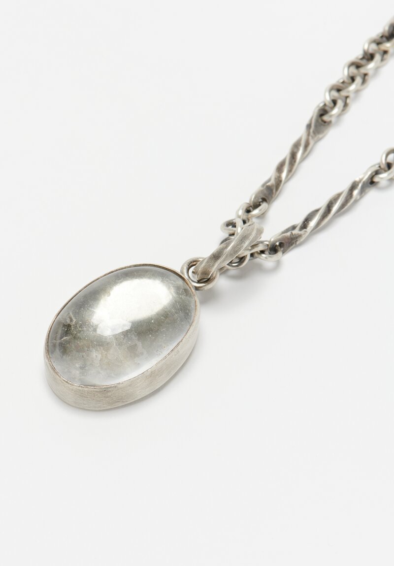 Miranda Hicks Skry Necklace with Quartz Cabochon & Mica Pendant	