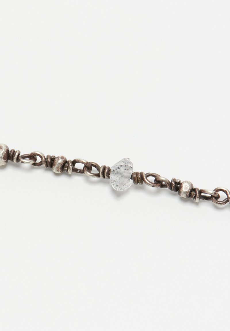 Miranda Hicks Sterling Silver, XLarge Herkimer Diamond Necklace 50 in	