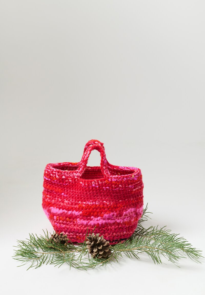 Daniela Gregis Wool Crochet Nota Bag Nota Pink, Red Multi	