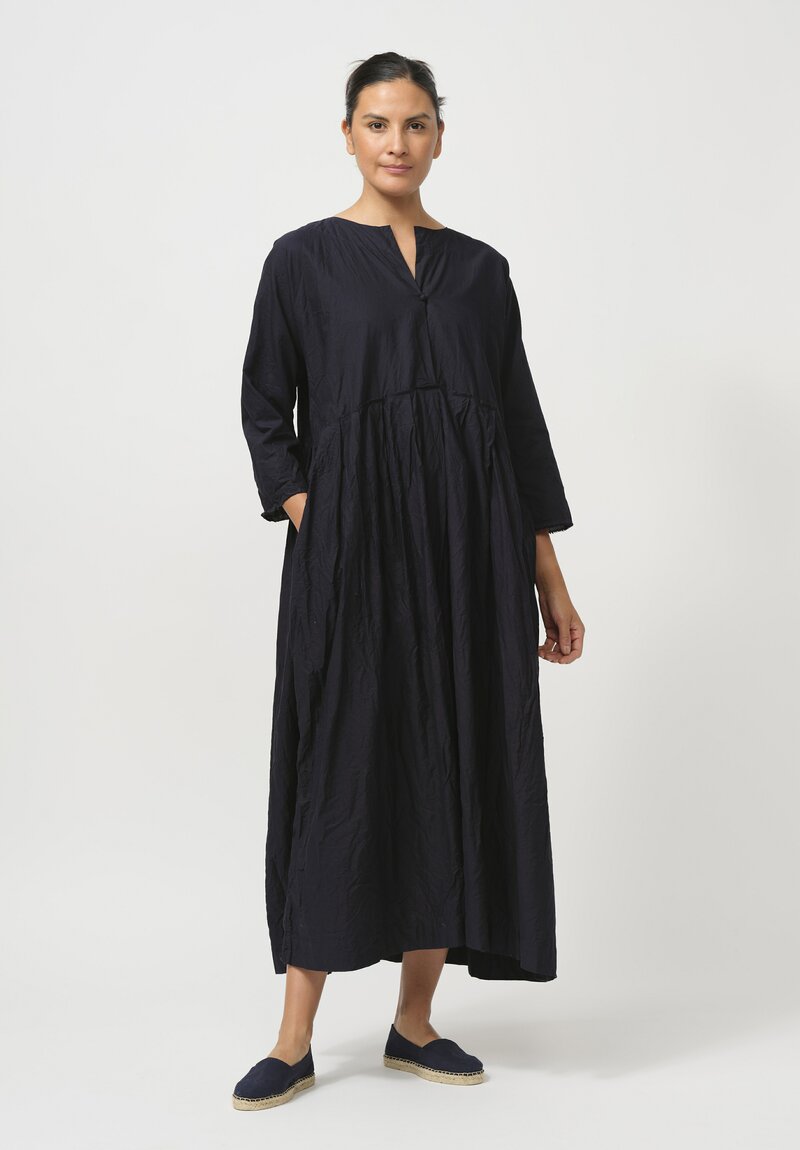 Daniela Gregis Washed Cotton Abito Operaio Note Lavato Dress in Dark Blue	