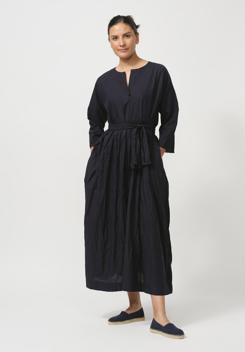 Daniela Gregis Washed Cotton Abito Operaio Note Lavato Dress in Dark Blue	