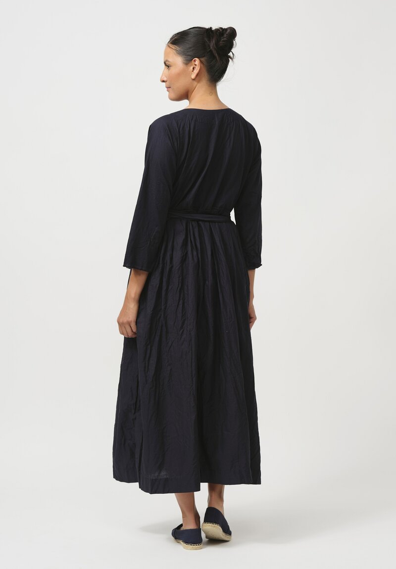 Daniela Gregis Washed Cotton Abito Operaio Note Lavato Dress in Dark Blue	