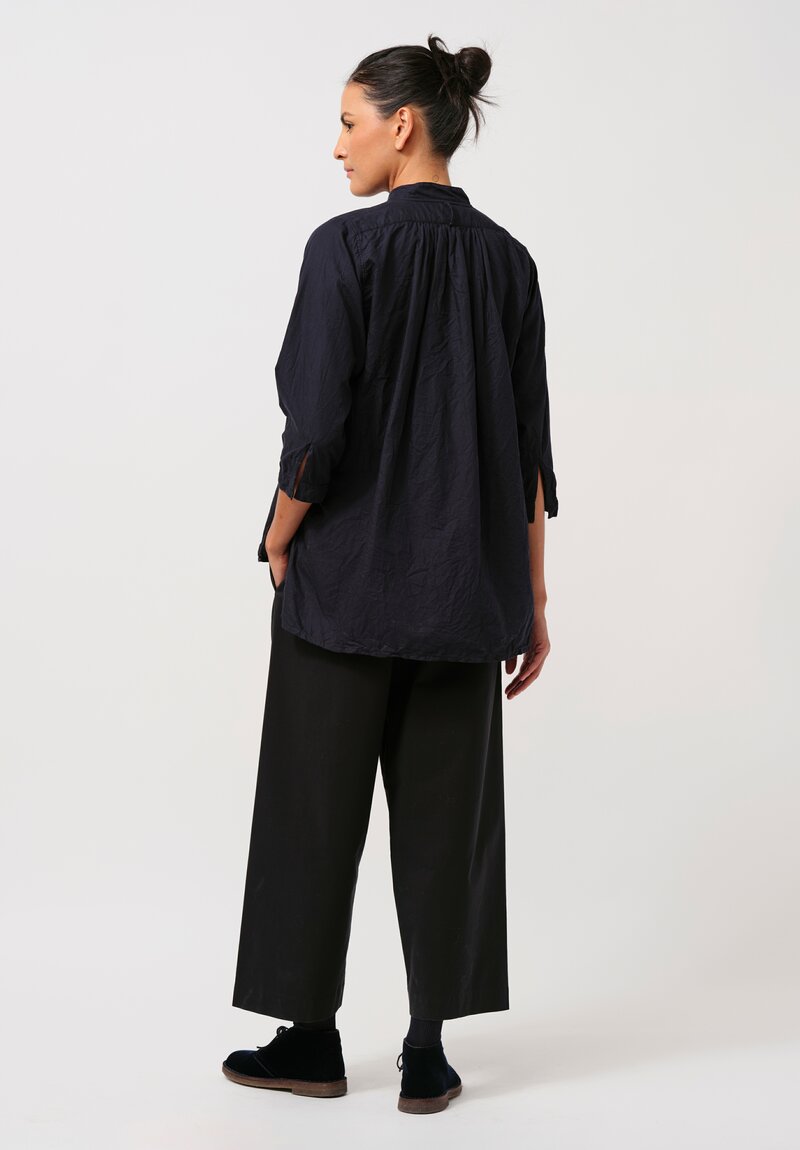 Daniela Gregis Washed Cotton Camicia Kora Top in Dark Blue	