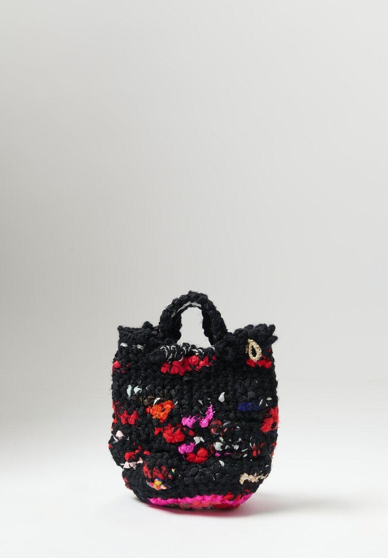 Daniela Gregis Wool Crochet Acustica Bag Black, Pink Multi	