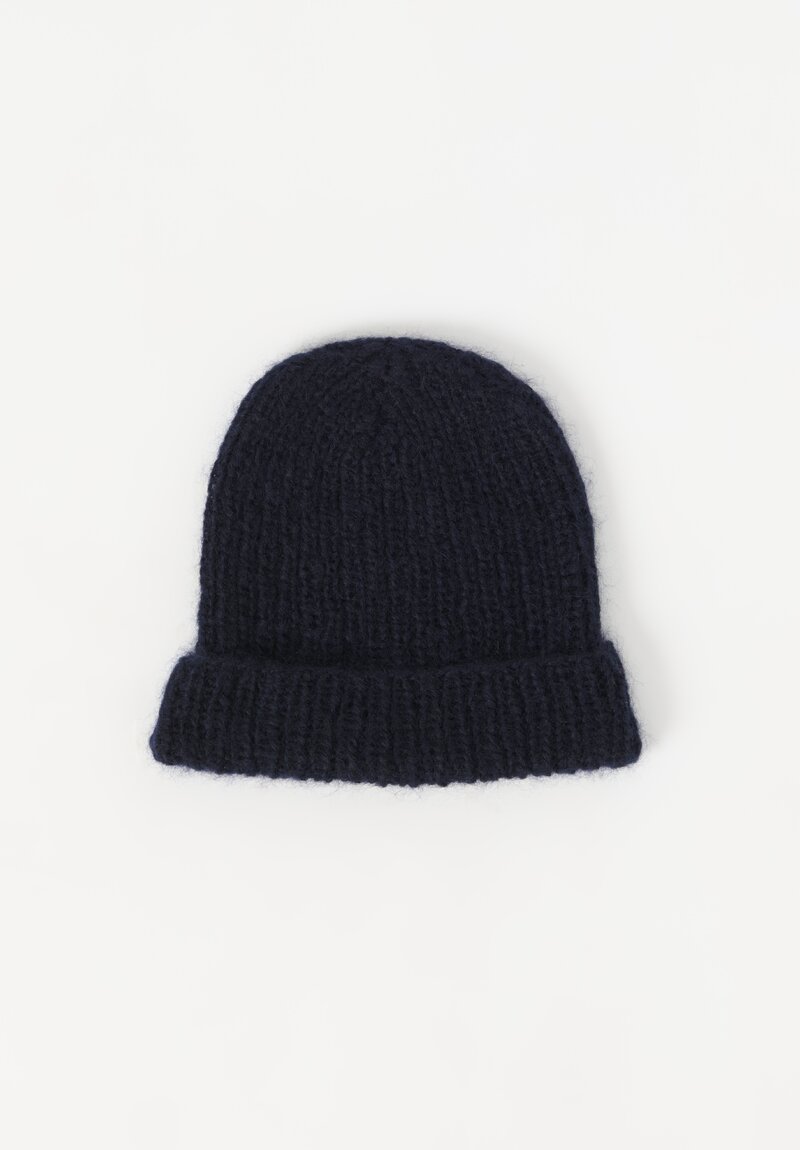 Daniela Gregis Hand-Knit Legaccio Costa Inglese Hat in Dark Blue	