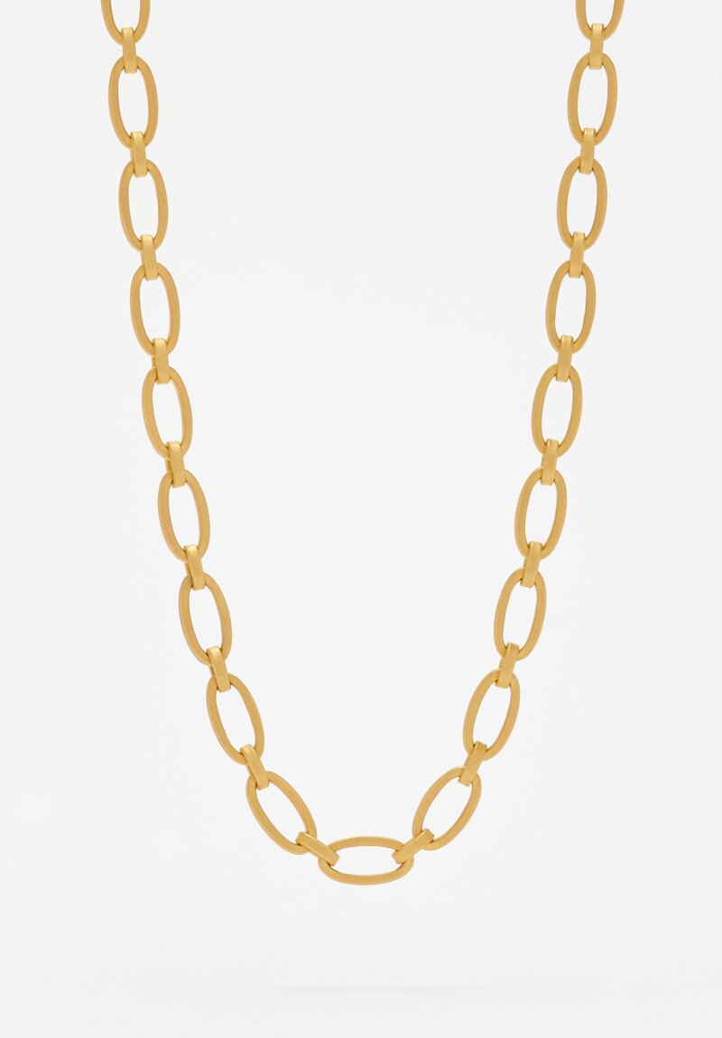 Denise Betesh 18K, 22K, Handmade Oval Link Chain Necklace