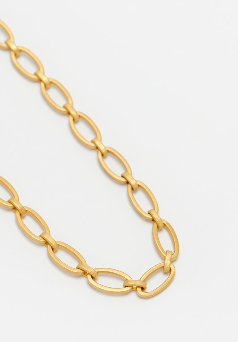 Denise Betesh 18K, 22K, Handmade Oval Link Chain Necklace