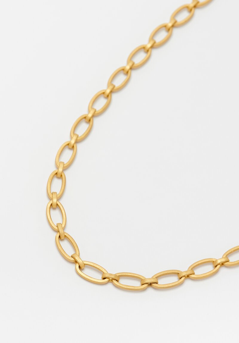 Denise Betesh 18K, 22K, Handmade Oval Link Chain Necklace