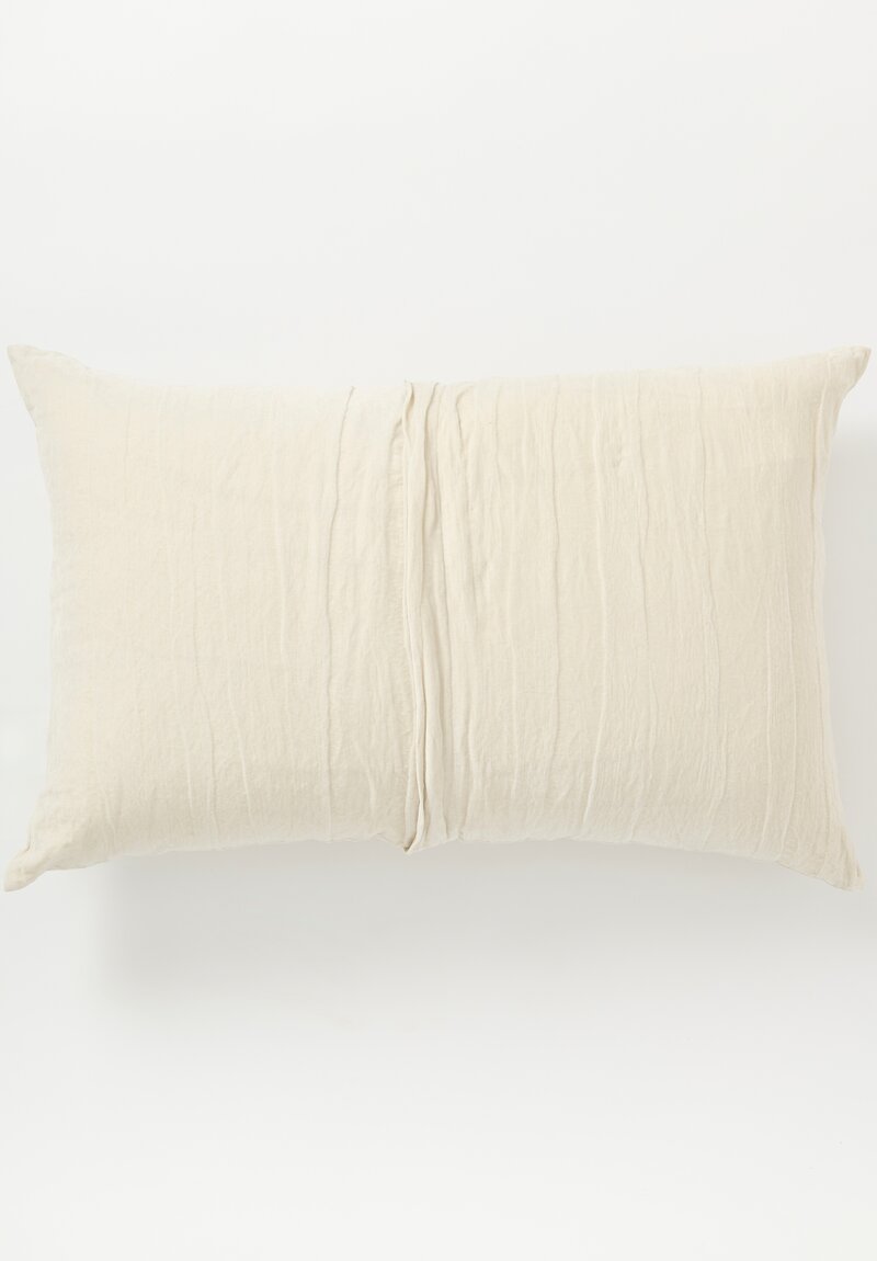 The House of Lyria Cotton and Metallic Velvet Ostrea Large Rectangle Pillow in Bone