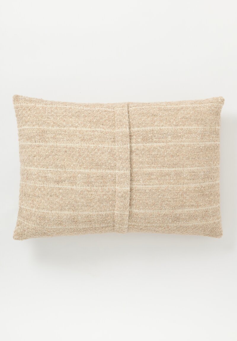 The House of Lyria Virgin Wool Bentivoglio Large Rectangle Pillow in Cream & Peach Flecks