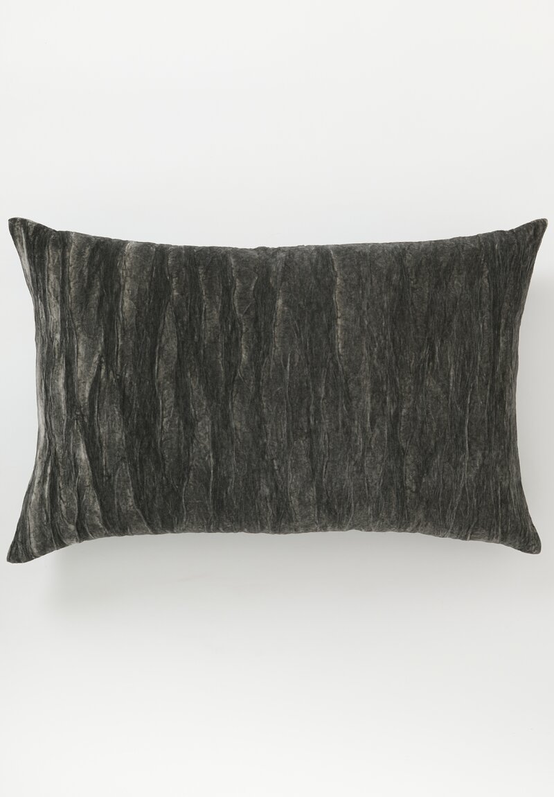 The House of Lyria Cotton and Metallic Velvet Large Rectangle Velutina Pillow in Grey
