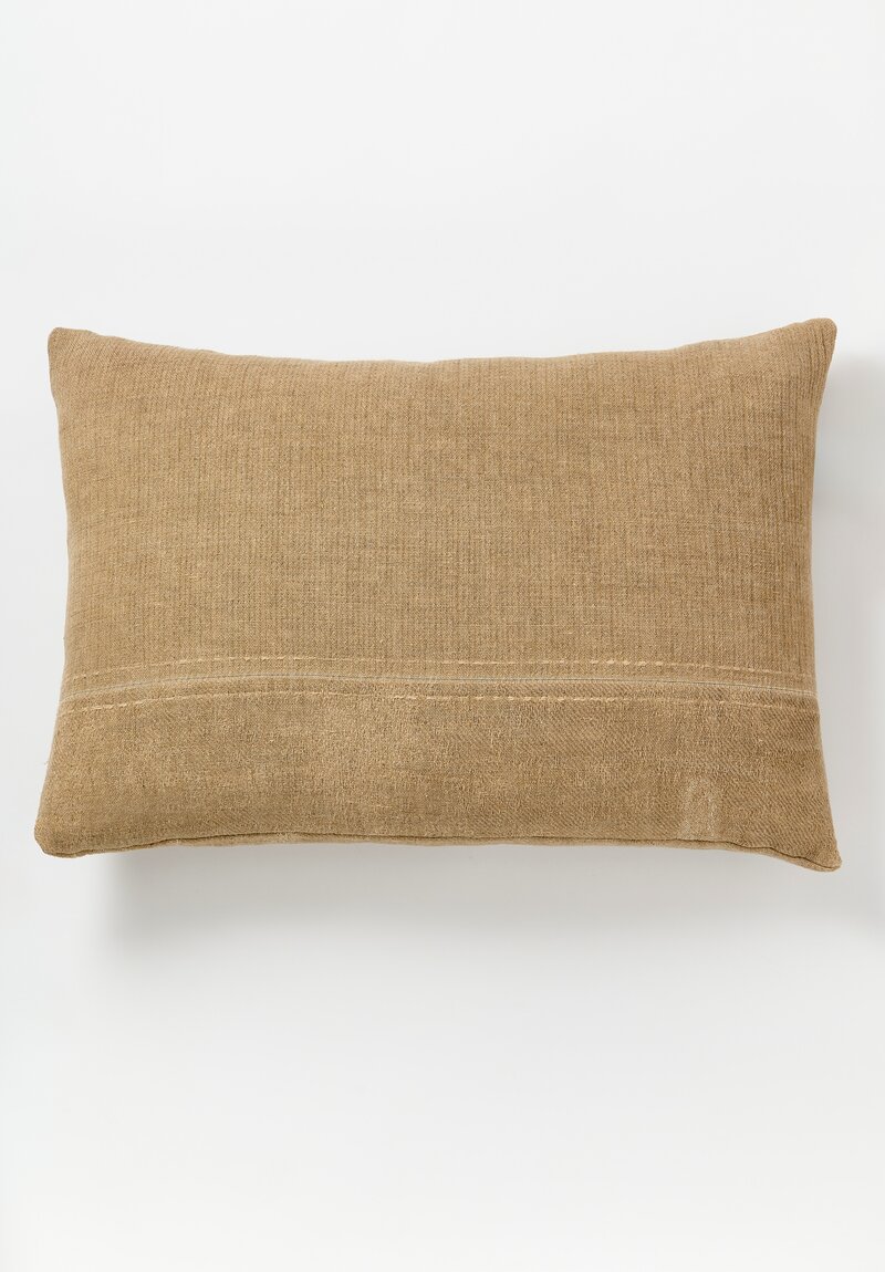 The House of Lyria Linen Mayotte Large Rectangle Pillow in Golden Brown	