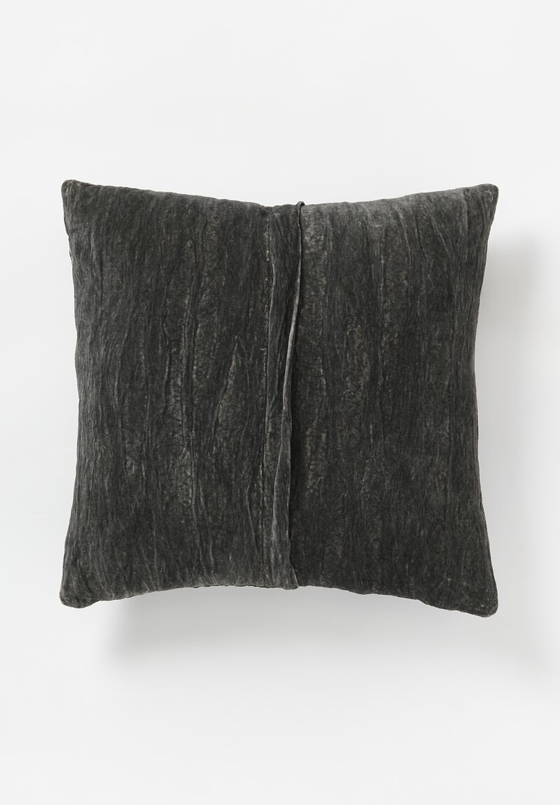 The House of Lyria Cotton & Metallic Velvet Velutina Square Pillow in Grey	